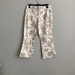 Isaac Mizrahi Petite Stretch Printed Cropped Pants - Sand (Sz) a646293